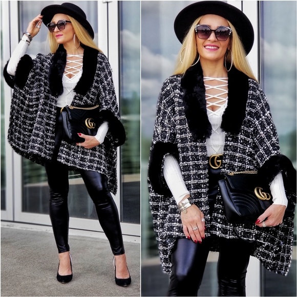 MODA ME COUTURE Jackets & Blazers - * 2 LEFT CHANTELLA Tweed Cape